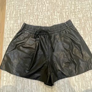 Philip Lim leather tie shorts